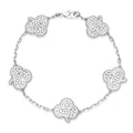 18K White Gold Lab-Grown Diamond Clover Bracelet