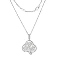 18K White Gold Lab-Grown Diamond Clover Luxury Necklace