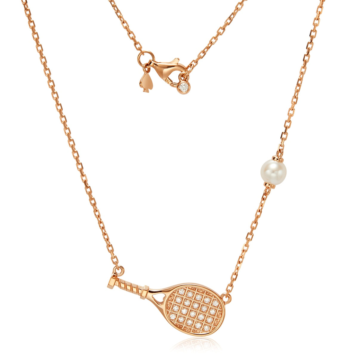 18K Rose Gold Lab-Grown Diamond Tennis Necklace